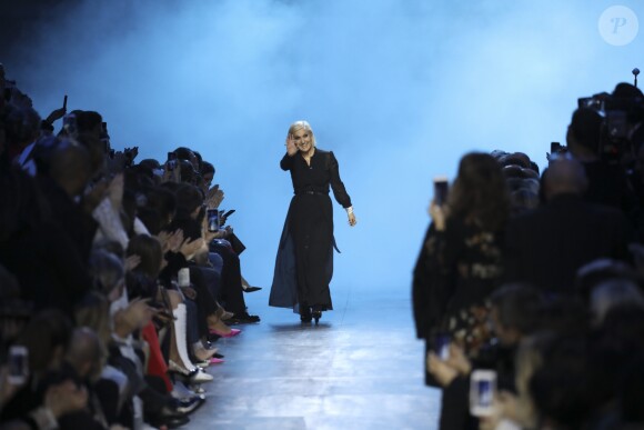 La designer Maria Grazia Chiuri au défilé de mode "Christian Dior", collection prêt-à-porter Automne-Hiver 2017-2018 au musée Rodin à Paris, le 3 Mars 2017.