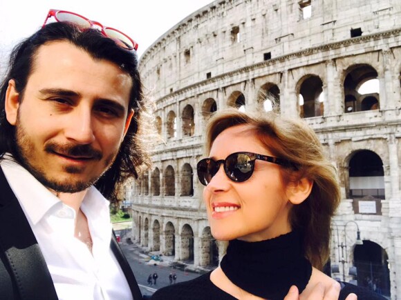 Lara Fabian et son mari Gabriel à Rome, le 18 février 2017.