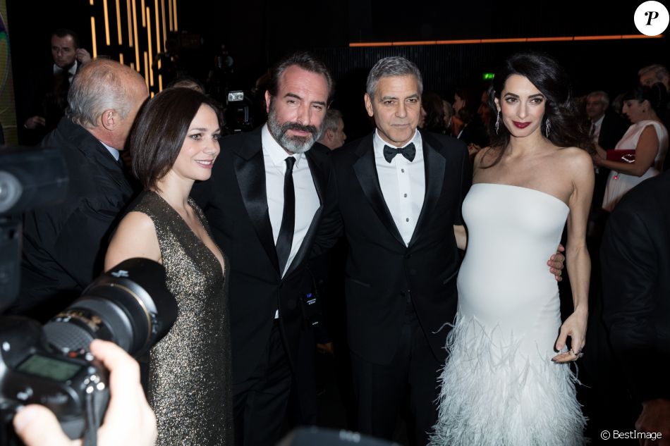 Nathalie Pechalat Amal Clooney Enceinte George Clooney Montre Omega Retrouve Son Complice Jean Dujardin A La 42eme Ceremonie Des Cesar A La Salle Pleyel Purepeople