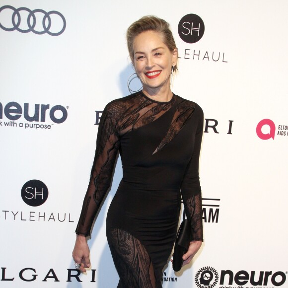 Sharon Stone - Soirée Elton John AIDS foundation 2017 lors de la 89ème cérémonie des Oscars à West Hollywood le 26 février 2017.
