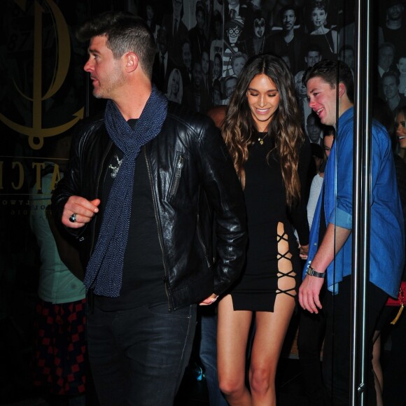 Robin Thicke et sa chérie, April Love Geary à la sortie du restaurant Catch LA, le 10 mars 2017