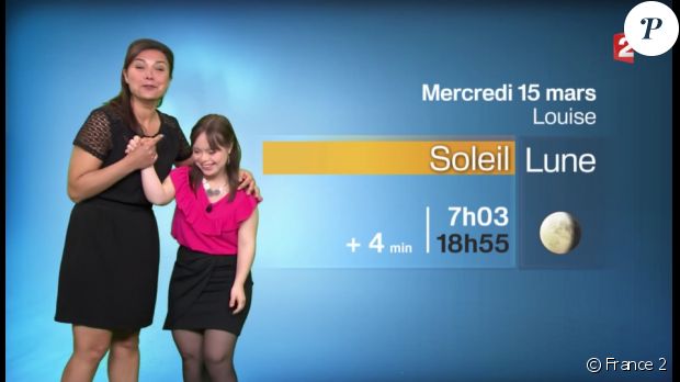 Mélanie Ségard, trisomique 21 : La Miss Météo d&#039;un soir a réalisé son rêve. Le 14 mars 2017 sur France 2.