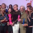 Laeticia Hallyday a été récompensée par le groupe Clarins lors d'une soirée de remise de prix, le 14 mars 2017 à Paris.