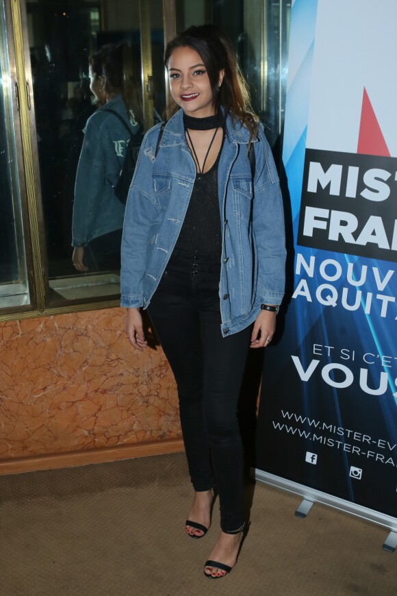 La chanteuse Sindy Auvity - Election de Mister France 2017 au théâtre Palace à Paris, France, le 14 mars 2017. © CVS/Bestimage