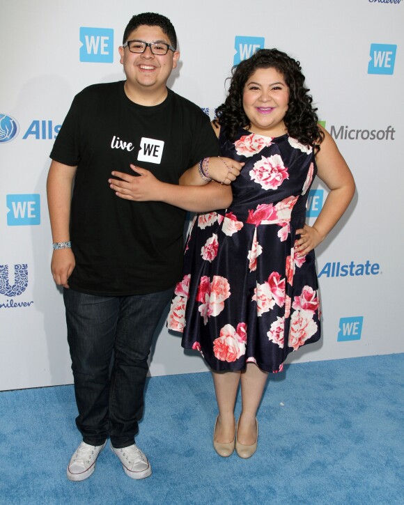 Le frère et la soeur Rico Rodriguez et Raini Rodriguez à la soirée WE Day California à Inglewood, le 7 avril 2016