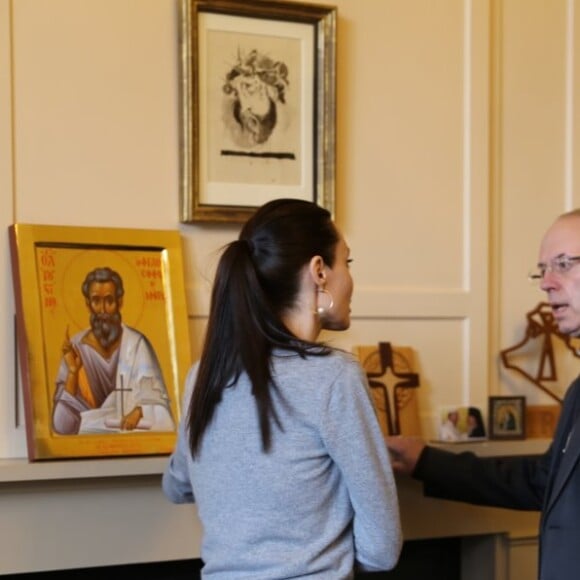 Angelina Jolie a rencontré l'Archevêque de Canterbury, Justin Welby, à Londres le 16 mars 2017.