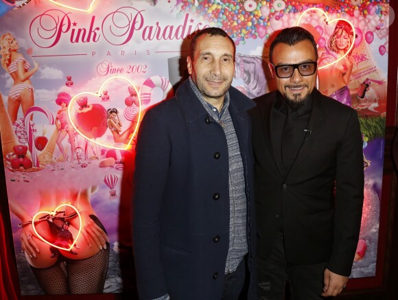 Zinedine Soualem, Muratt Atik (propriétaire et patron du Pink Paradise) - Soirée des 15 ans du célèbre club parisien "Le Pink Paradise" à Paris le 23 mars 2017.