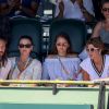 Bob Sinclar, sa femme Ingrid et Mirka (Miroslava) Vavrinec-Federer dans les tribunes lors du Master 1000 de Miami à Key Biscayne, Floride, Etats-Unis, le 27 mars 2017.