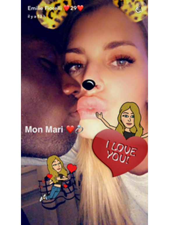 Emilie Fiorelli et M'Baye Niang mariés en secret ? La photo qui sème le doute, mars 2017, Snapchat