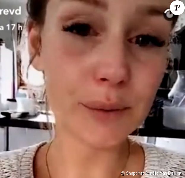 Aurélie Van Daelen en larmes, Snapchat, 29 mars 2017