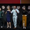 Zac Efron, Jon Bass, Kelly Rohrbach, Dwayne Johnson et Alexandra Daddario au CinemaCon 2017 à Las Vegas, le 28 mars 2017.