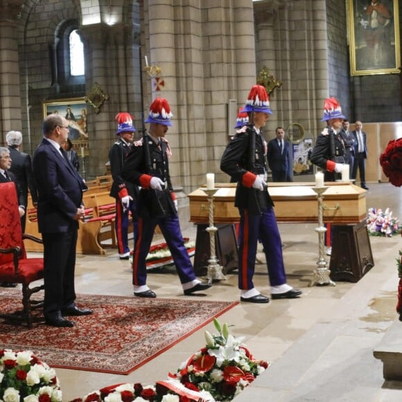 Semi-Exclusif - Obsèques de Bernard Spindler, en présence de SAS le prince Albert II de Monaco, en la cathédrale de Monaco le 28 mars 2017.