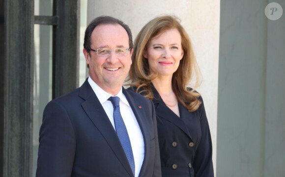 Francois Hollande et Valerie Trierweiler à l'Elysee le 06/06/2013