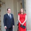 Francois Hollande et Valerie Trierweiler - Paris le 7 mai 2013 - Diner d'etat au Palais de l'Elysee en l'honneur de Mr Bronislaw Komorowski, President de la Republique de Pologne. 