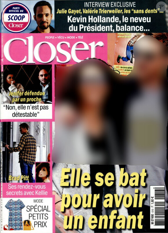 Couverture du magazine "Closer" en kiosques le 31 mars 2017.