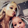 Kim Kardashian et sa fille North West dans les coulisses du concert d'Ariana Grande à Los Angeles le 31 mars 2017