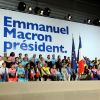 Emmanuel Macron (candidat du mouvement ''En marche !'' à l'élection présidentielle 2017) en meeting au Parc Chanot à Marseille, le 1er avril 2017. © Dominique Jacovides/Bestimage