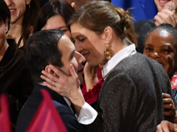 Gabrielle Guallar, la compagne de Benoit Hamon, assiste au meeting de Bercy à l'AccorHotels Arena à Paris, France, le 19 mars 2017.