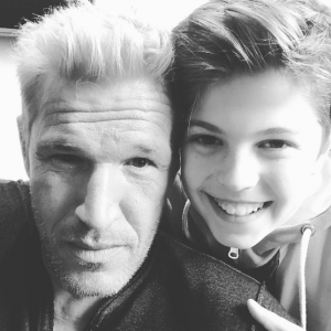 Benjamin Castaldi et son fils Enzo (13 ans). Avril 2017.