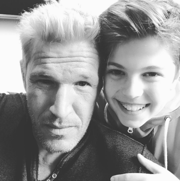 Benjamin Castaldi et son fils Enzo (13 ans). Avril 2017.