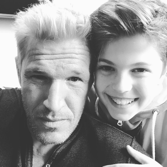 Benjamin Castaldi et son fils Enzo (13 ans). Avril 2017.