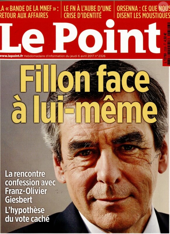 Couverture de l'hebdomadaire "le Point", numéro du 6 avril 2017.