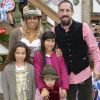 Franck Ribery célèbre la fête de la bière "Oktoberfest" avec sa femme Wahiba et ses enfants Salif, Shakinez et Hizya à Munich en Allemagne le 5 octobre 2014.