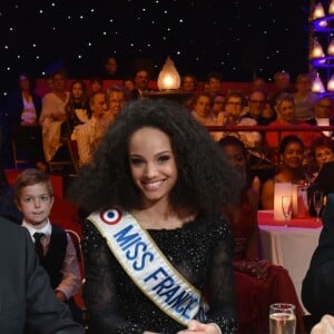 Exclusif - Max Guazzini, Miss France 2017 Alicia Aylies et Patrick Sébastien - Enregistrement de l'émission "Le plus grand cabaret du monde" à La Plaine Saint-Denis, diffusée le 8 avril 2017. Le 4 avril 2017 © Giancarlo Gorassini / Bestimage
