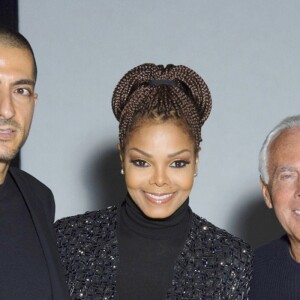 Janet Jackson et son mari Wissam Al Mana, Giorgio Armani - People au defile Giorgio Armani pret-a-porter Automne-Hiver 2013/2014 pendant la fashion week de Milan, le 25 fevrier 2013.