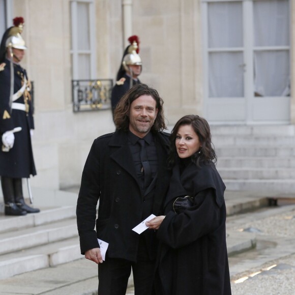 Tina Arena et Vincent Mancini - Dîner d'Etat en l'honneur du gouverneur australien Peter Cosgrove au palais de l'Elysée à Paris, le 26 avril 2016. © Alain Guizard/Bestimage