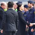 La princesse Sofia (Hellqvist) et le prince Carl Philip de Suède - La famille royale de Suède remercie les services de secours et les services de sécurité, après la minute de silence devant l'Hôtel de Ville en hommage aux victimes de l'attentat de Stockholm, qui a fait 4 morts et 15 blessés. Le 10 avril 2017