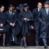 La princesse Sofia (Hellqvist), le prince Carl Philip, la princesse Victoria, le prince Daniel, la reine Silvia et le roi Carl Gustav de Suède - La famille royale de Suède à la sortie l'Hôtel de Ville après la minute de silence en hommage aux victimes de l'attentat de Stockholm, qui a fait 4 morts et 15 blessés. Le 10 avril 2017
