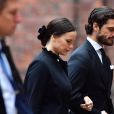 La princesse Sofia (Hellqvist) et le prince Carl Philip de Suède - La famille royale de Suède à la sortie l'Hôtel de Ville après la minute de silence en hommage aux victimes de l'attentat de Stockholm, qui a fait 4 morts et 15 blessés. Le 10 avril 2017