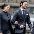 La princesse Sofia (Hellqvist) et le prince Carl Philip de Suède - La famille royale de Suède à la sortie l'Hôtel de Ville après la minute de silence en hommage aux victimes de l'attentat de Stockholm, qui a fait 4 morts et 15 blessés. Le 10 avril 2017