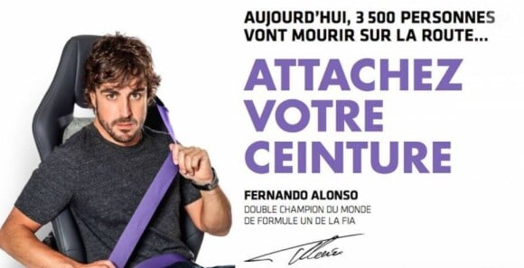 Fernando Alonso ambassadeur de la grande campagne #3500Lives de la FIA (Fédération internationale de l'automobile) en partenariat avec JCDecaux.