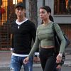 Cristiano Ronaldo se promène avec son fils Cristiano Ronaldo Jr et sa compagne Georgina Rodriguez à Madrid, le 20 avril 2017.