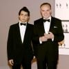 Frédéric Mitterrand et son fils Jihed - Soirée au Monaco Dance Forum, le 18 décembre 2004