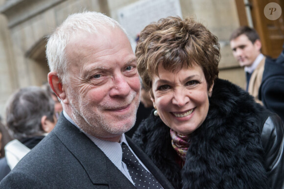 Exclusif - Mariage de Catherine Laborde et Thomas Stern. Le 9 novembre 2013 à la mairie du 2e arrondissement de Paris.