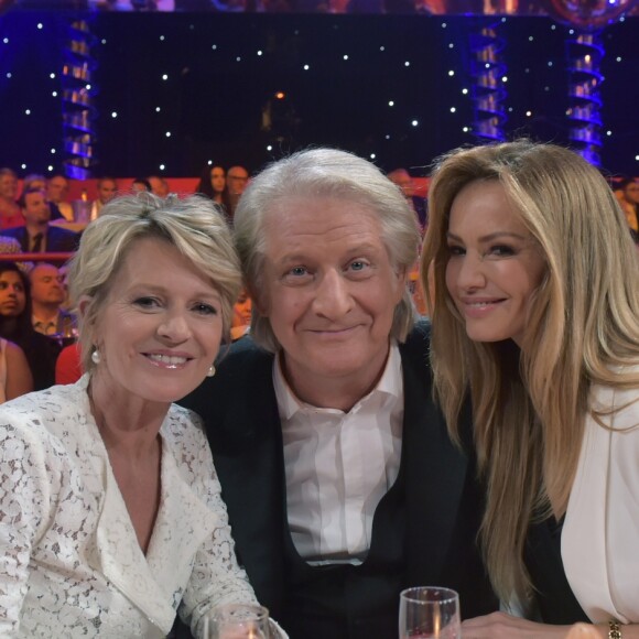 Exclusif - Sophie Davant, Patrick Sébastien et Adriana Karembeu - Enregistrement de l'émission "Le plus grand cabaret du monde" à La Plaine Saint-Denis, diffusée le 29 avril 2017. Le 11 avril 2017 © Giancarlo Gorassini / Bestimage