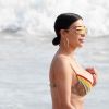 Kim Kardashian en maillot de bain sur une plage au Mexique le 23 avril 2017
