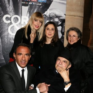 Nikos Aliagas avec sa soeur Maria et ses parents Andreas et Harula - Inauguration de l'exposition photographique de Nikos Aliagas intitulée "Corps et âmes" à la Conciergerie à Paris le 23 Mars 2016. © Dominique Jacovides / Bestimage