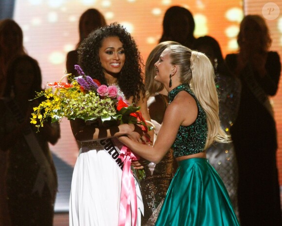 Miss USA 2017, Kara McCullough lors de l'élection de Miss USA 2017 au Mandalay Bay Resort and Casino de Las Vegas, le 14 mai 2017