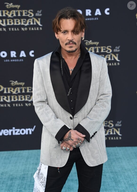 Johnny Depp à la première de 'Pirates of the Caribbean: Dead Men Tell No Tales' au théâtre Dolby à Hollywood, le 18 mai 2017 © Chris Delmas/Bestimage