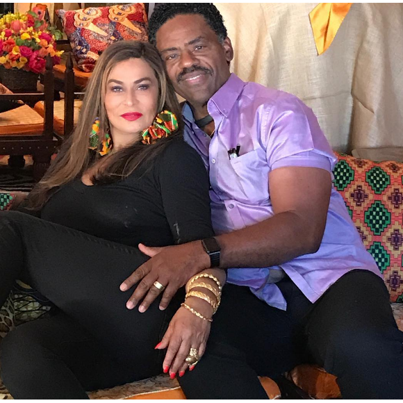 Tina Knowles et son chéri à la baby-shower de sa fille Beyoncé - Photo publiée sur Instagram le 22 mai 2017