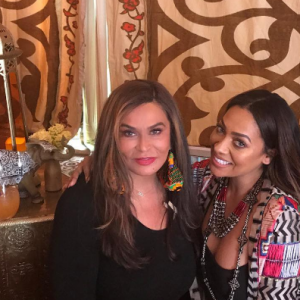 Tina Knowles et l'actrice La La Anthony à la baby-shower de sa fille Beyoncé - Photo publiée sur Instagram le 22 mai 2017