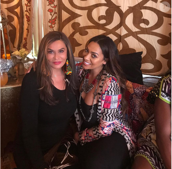 Tina Knowles et l'actrice La La Anthony à la baby-shower de sa fille Beyoncé - Photo publiée sur Instagram le 22 mai 2017