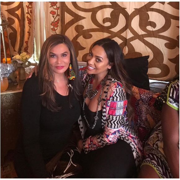 Tina Knowles et l'actrice La La Anthony à la baby-shower de sa fille Beyoncé - Photo publiée sur Instagram le 22 mai 2017