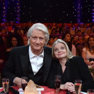 Exclusif - Patrick Sébastien et Isabelle Nanty - Enregistrement de l'émission "Le plus grand cabaret du monde" à La Plaine Saint-Denis, diffusée le 17 juin 2017. Le 24 avril 2017 © Giancarlo Gorassini / Bestimage