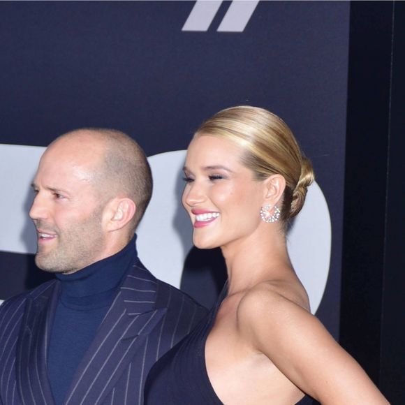 Jason Statham et sa femme Rosie Huntington-Whiteley enceinte à la première de 'Fate Of The Furious' à Radio City Music Hall à New York, le 8 avril 2017