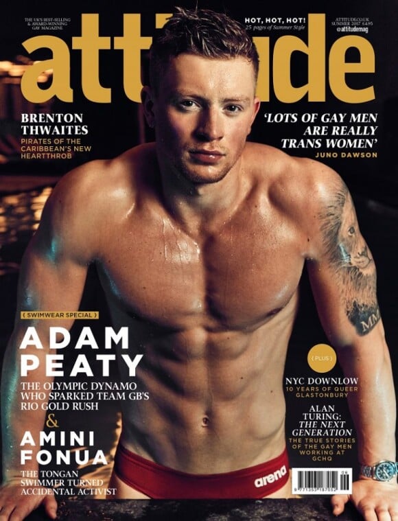 Adam Peaty ultra sexy en couvertude du magazine Attitude.